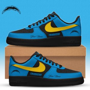 Los Angeles Chargers | Premium NFL Special Black in Black Limited Edition Shoes AF1