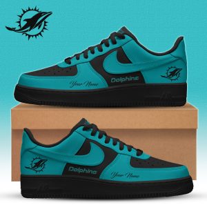 Miami Dolphins | Premium NFL Special Black in Black Limited Edition Shoes AF1