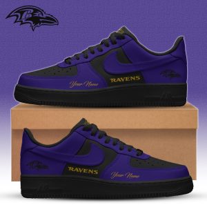 Baltimore Ravens | Premium NFL Special Black in Black Limited Edition Shoes AF1